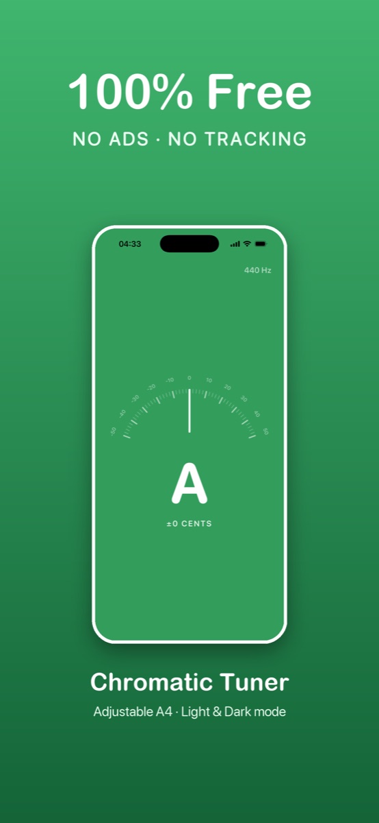 Chromatic tuner — free, no ads, no tracking