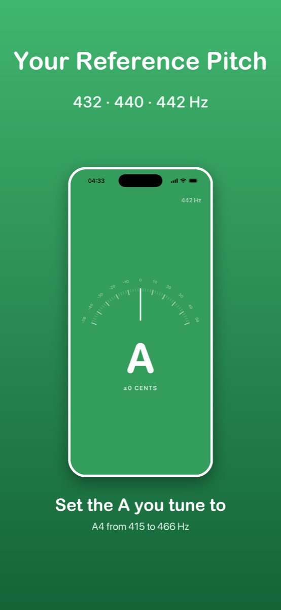 Note frequency reference in the app